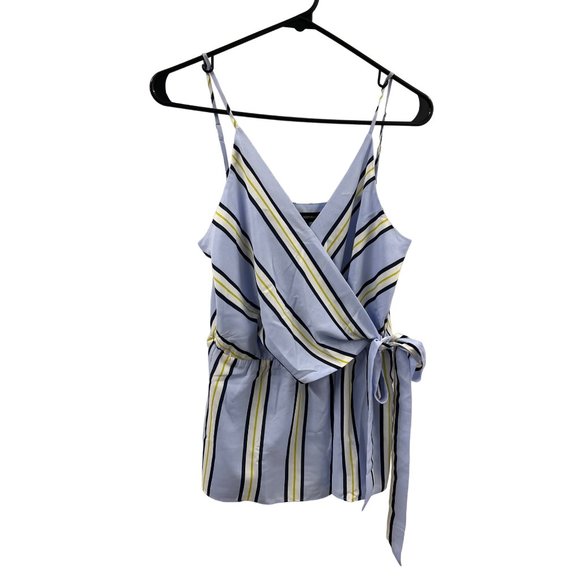 Banana Republic S Baby Blue Wrap Babydoll Tank Top - Picture 1 of 5